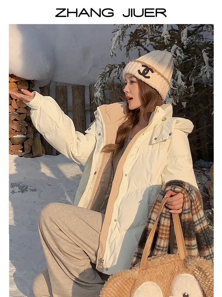 Zhang Xiaoer короткое зимнее пальто на хлопковой подкладке для женщин новинка 2024
