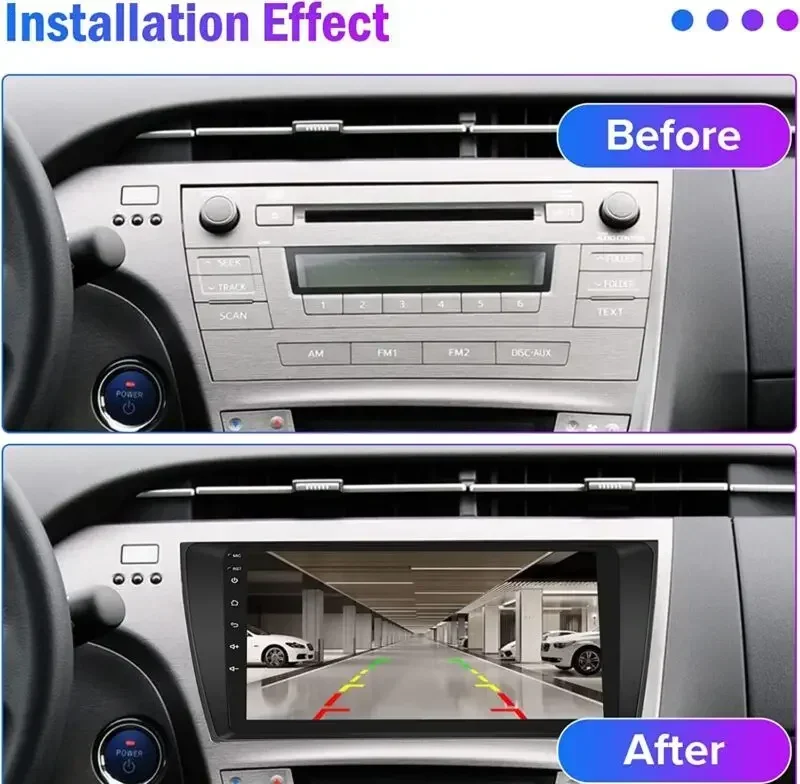Автомагнитола 9 дюймов 4 + 64 ГБ Android 13 GPS FM для Toyota Prius 2009-2013