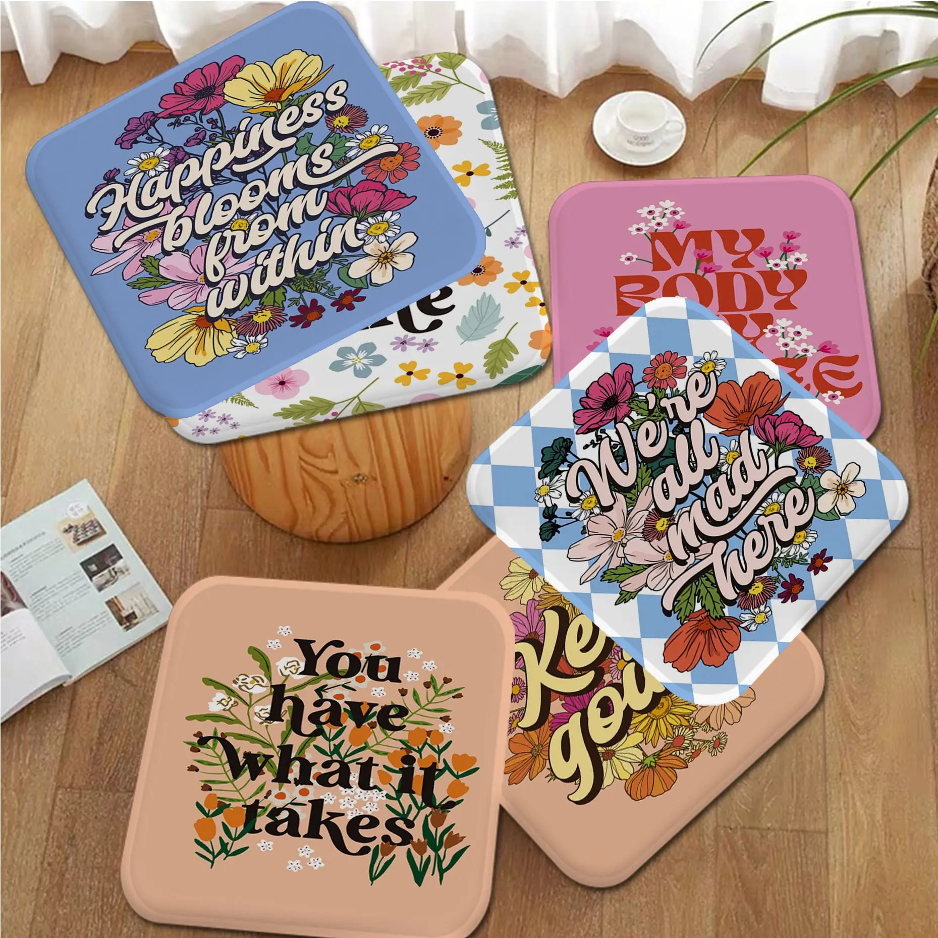 

Inspirational Quote Art Creative Chair Mat Soft Pad Seat Cushion For Dining Patio Home Office Indoor Outdoor Garden Cushions