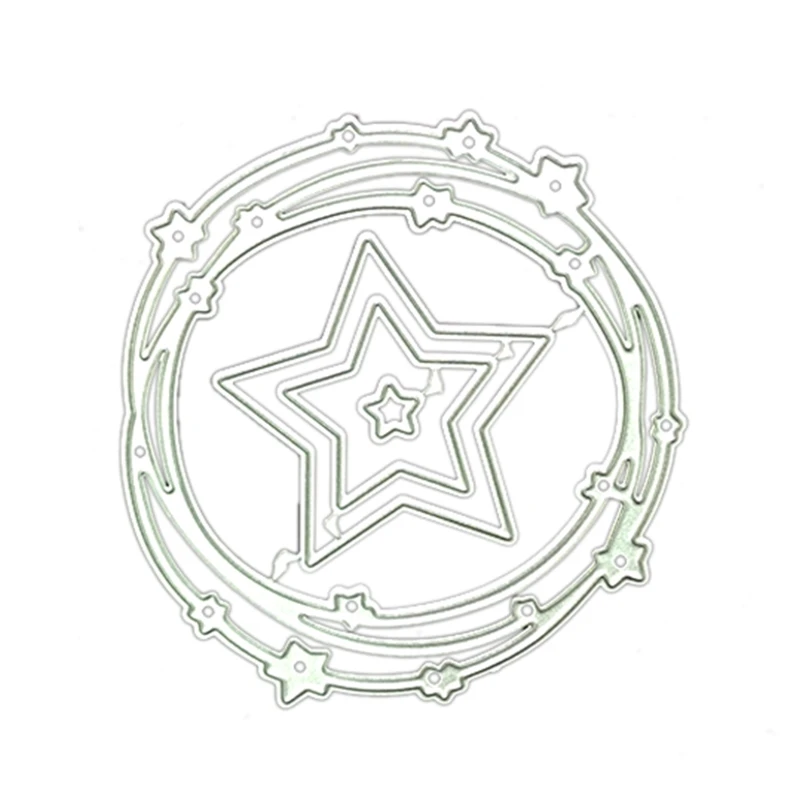 

Circle Wreath Star Frame Metal Cutting Dies Stencil DIY Scrapbooking Embossing Tool Die Cuts Paper Card Album Template
