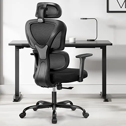 

Эргономичный офисный стул, домашний стол, удобный дышащий сетчатый офисный стул, с высокой спинкой и толстой подушкой, компьютерный стул с подголовником