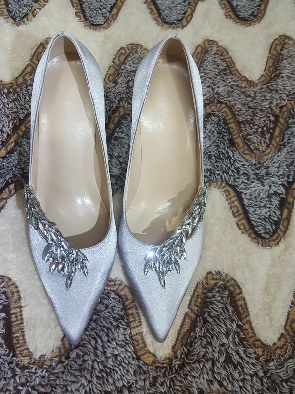 2023 Spring New Wheat Ear Wedding Dress Shoes Thin Heel Pointed High Heel Shoes Xiuhe Bride Red Wedding Shoes Girl