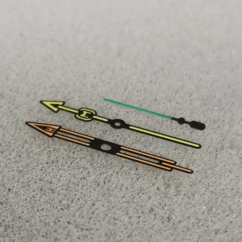 NH35 hand modified watch accessories needle finger orange yellow green three hands + C3 green luminous NH35/NH36/4R/7S movement