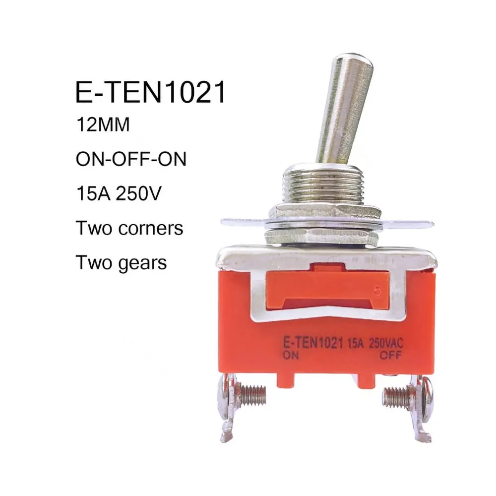 

E-TEN 1021 Toggle Rocker Switch Self-Locking ON-OFF 15A 250VAC Switch Accessory