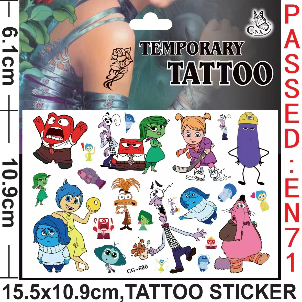 2024 Disney Inside Out 2 наклейки для татуировок милый мультфильм детские