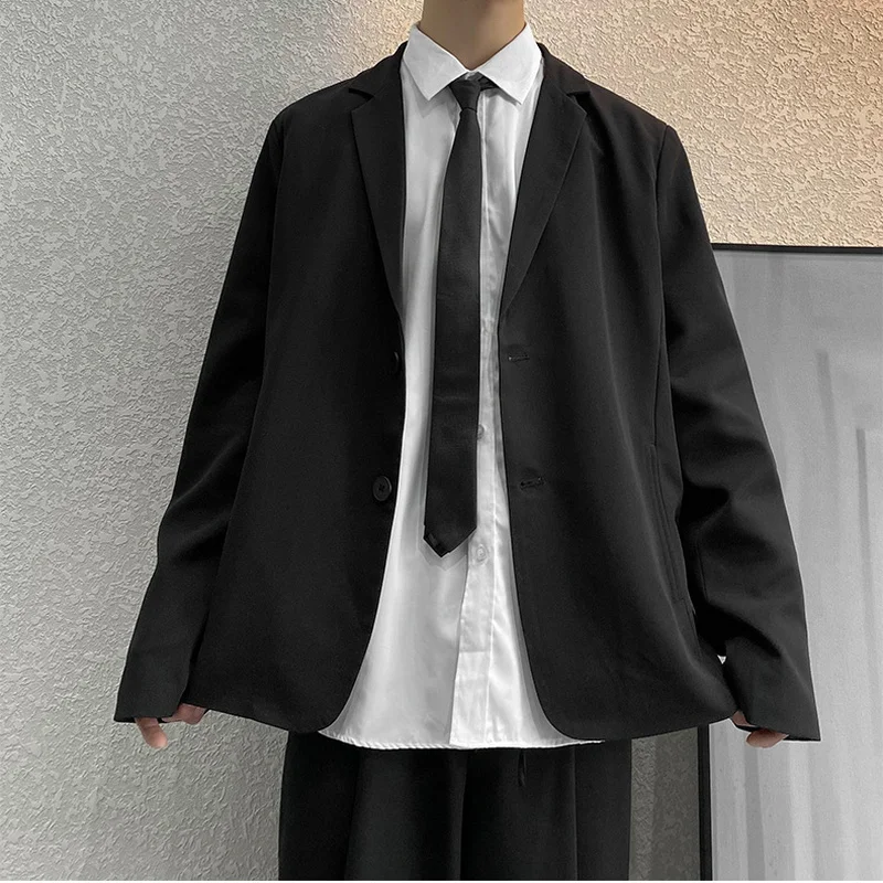 

Spring and Autumn Korean style casual single-breasted small suit high-quality slim men's trendy college style handsome top