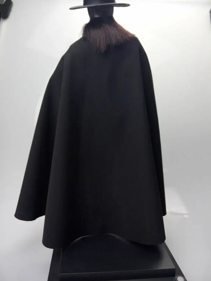 

[only cape]Handmade 1:6th Black Cloak Cape Model For 12" Female Male Figure