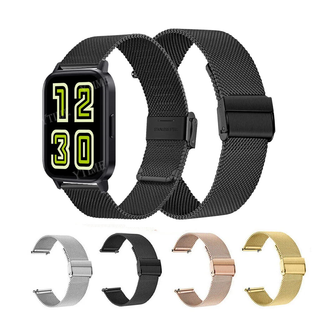 

For DIZO Watch 2 Sports Bracelet For Realme TechLife DIZO Watch R D Talk Pro Strap 20mm 22mm Milanese Replacement Watchband