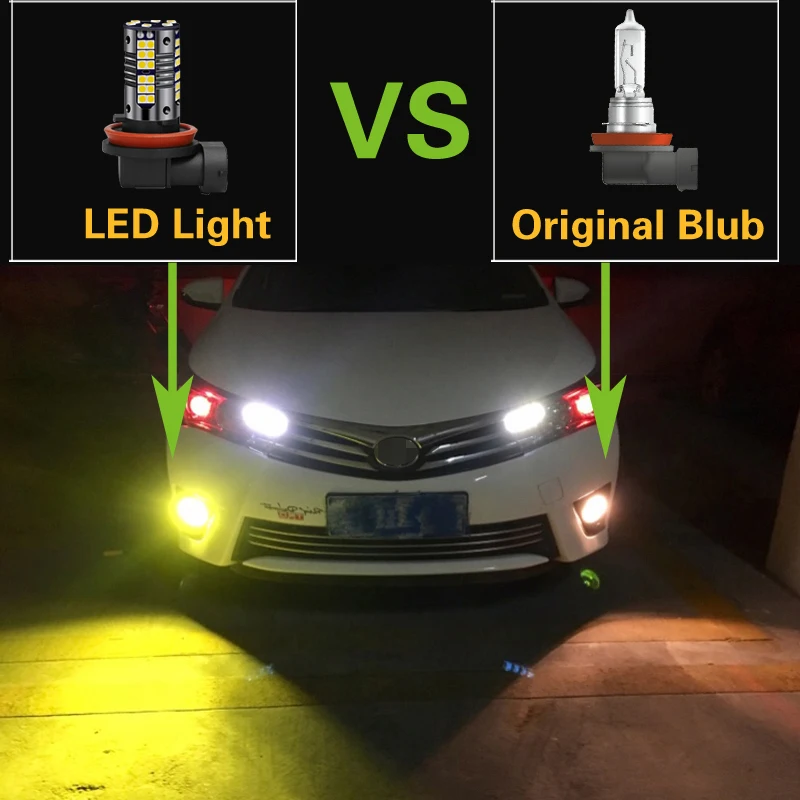 2 шт. светодиодсветильник Противотуманные фары H8 H11 лампа для Ford B-Max C-Max Fiesta Focus Fusion