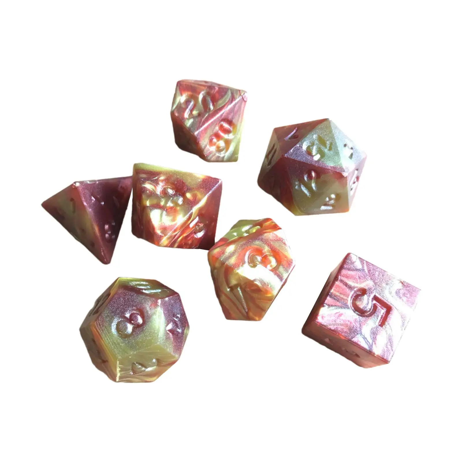 

7 Pieces Double-Colors Polyhedral D8 D10(0-9) D10(0) D12 D20 Digital s 7-Die for MTG RPG Party Favors Table Game toy for kids