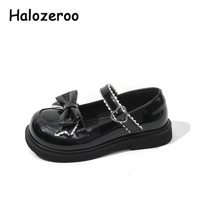 

New Spring Kids Bow Princess Shoes Baby Girls Party Shoes Children Brand Dress Shoes Black Fashion Shoe Patent Leather Mary Jane