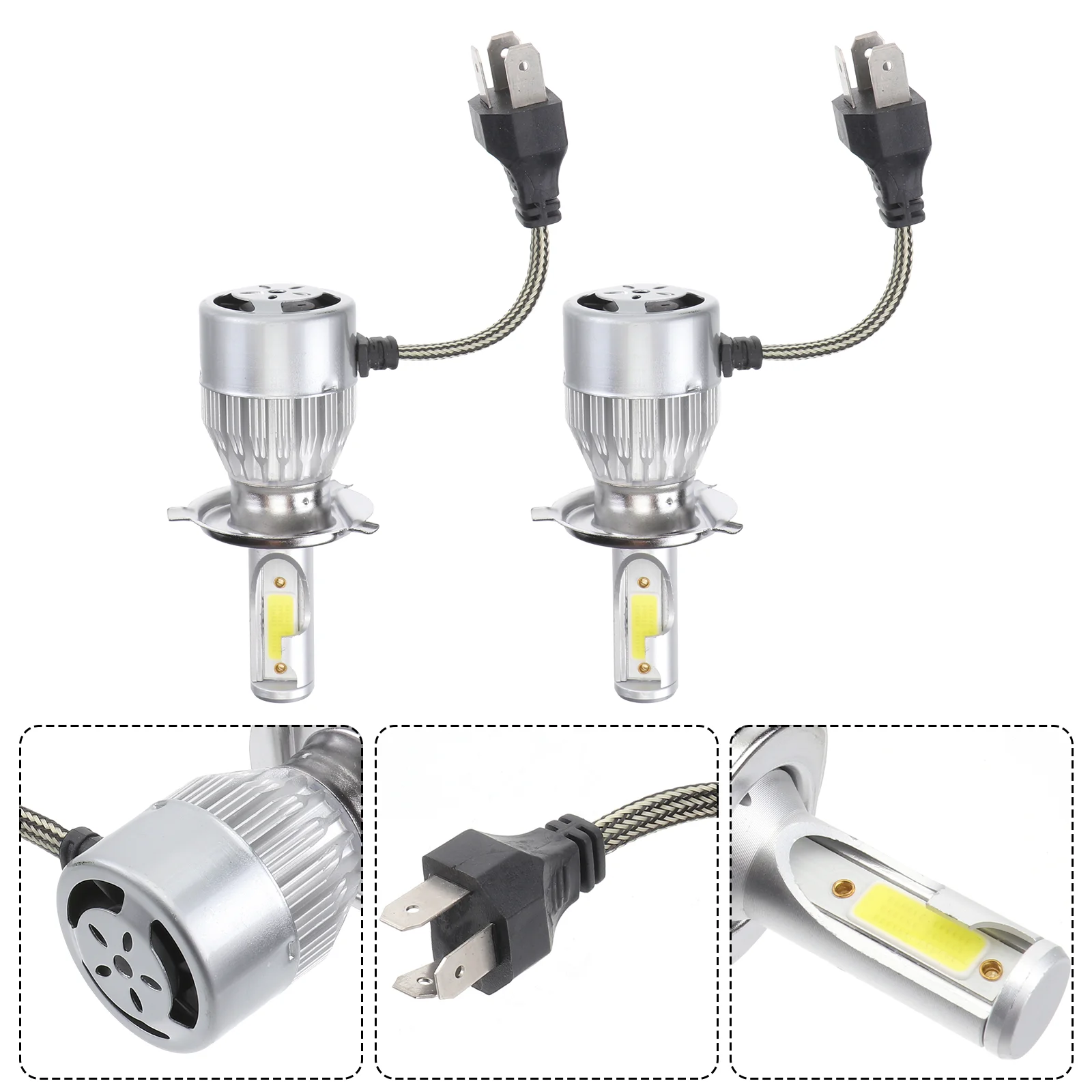 

1 Pair of C6 Utility LED Headlight Bulb LED High Beam Low Beam Integrated Fog Light (H4/HB2/9003)