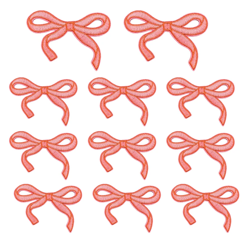 20 шт./компл. красочная вышитая нашивка с бантом-бабочкой железные нашивки для