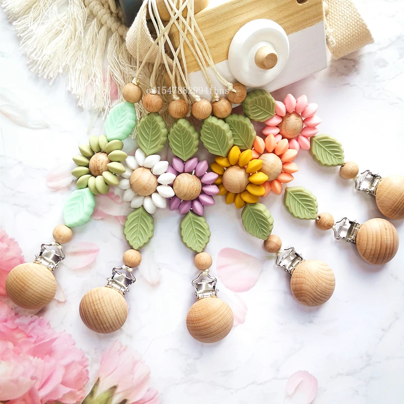 

Baby Handmade Pacifier Chain Clip Dummy Nipples Holder Clips Babies Silicone Teething Chain Toy Gifts For Cute Baby Accessories