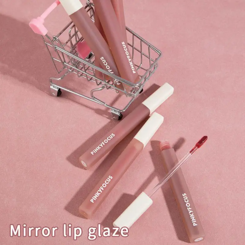 

6 Colors Lip Glaze Mirror Water Lip Gloss Red Lip Tint Soft Mist Lip Gloss Non-stick Cup Lipgloss Silky Lipgloss Lips Makeup