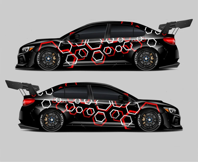 

Наклейка на автомобиль, стикер на боковую сторону, стильная наклейка в виде шестиугольника, матрица, камуфляжный стиль, наклейка на боковой Графический стикер, наклейка