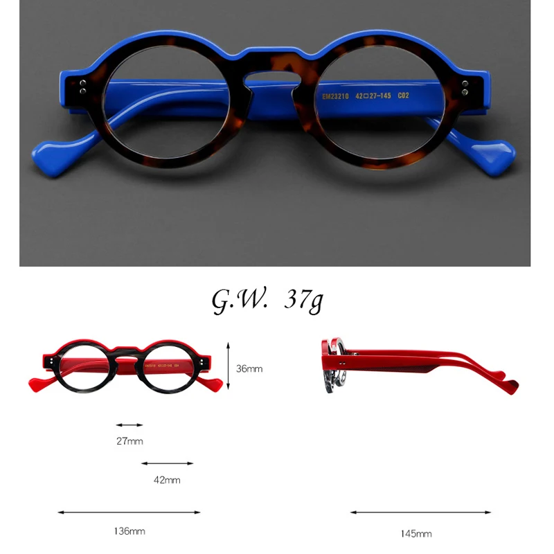 Винтажные ацетатные очки VCKA для близорукости мужские круглые дизайнерские