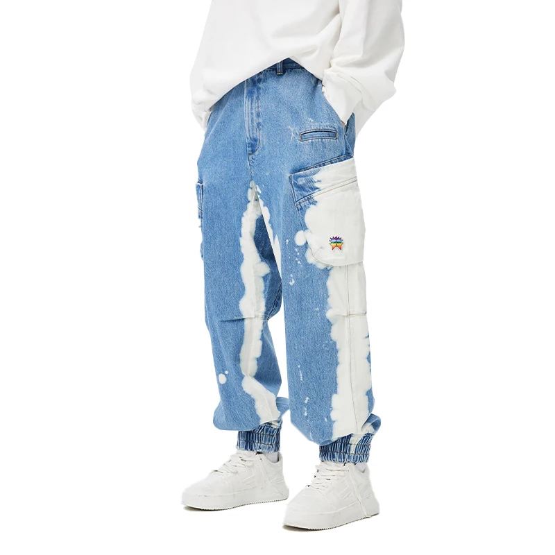 

Artist Co Branded Bad Series Trend Personalized Printing Loose Men's and Women's Casual Straight Jeans Japan Style Trousers