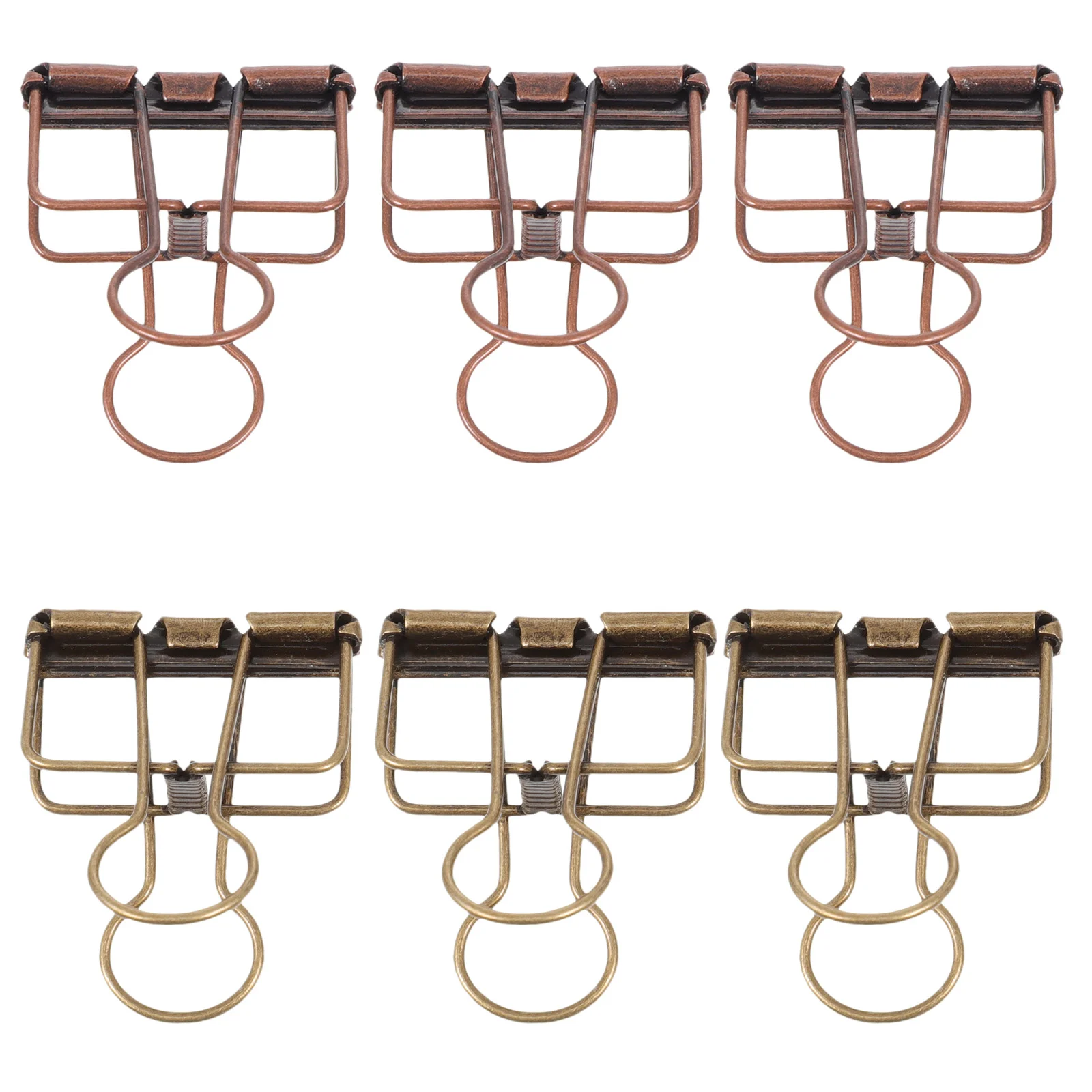 

6 Pcs Elliot Folder File Organizing Clips Small Study Retro Binder Professional Office Clamps Gold Paper Tickets Collection