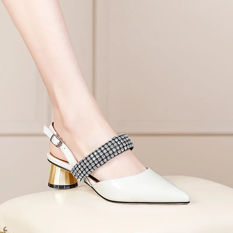 Женские босоножки с острым носком FEDONAS вечерние туфли из натуральной кожи на