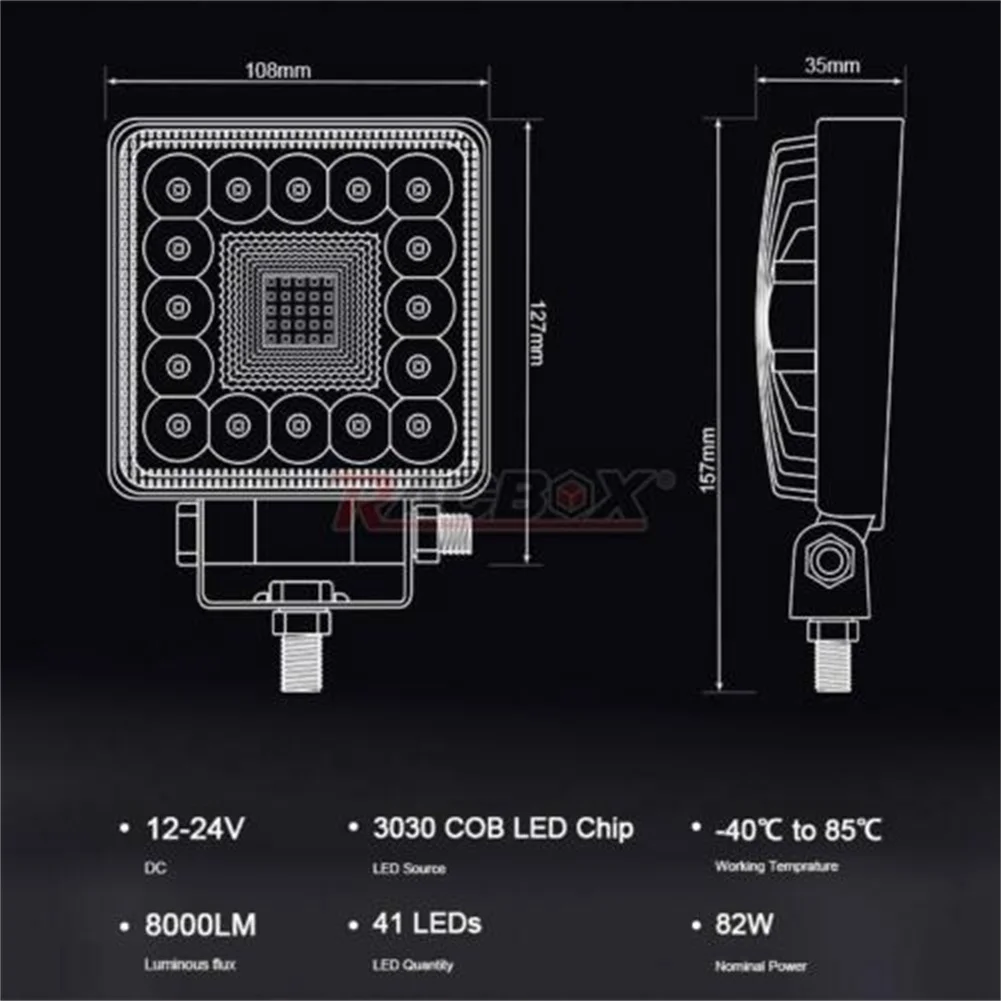 

1 * 4-дюймовый светодиодный рабочий светильник с монтажными аксессуарами 3030 COB светодиодный 10В-30В для внедорожников, тяжелых внедорожников, к...
