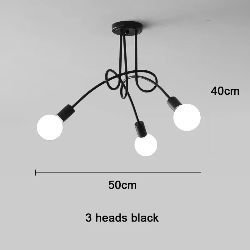 

Современный потолочный светильник из кованого железа в стиле ретро, простые изогнутые осветительные приборы для гостиной и детской комнаты