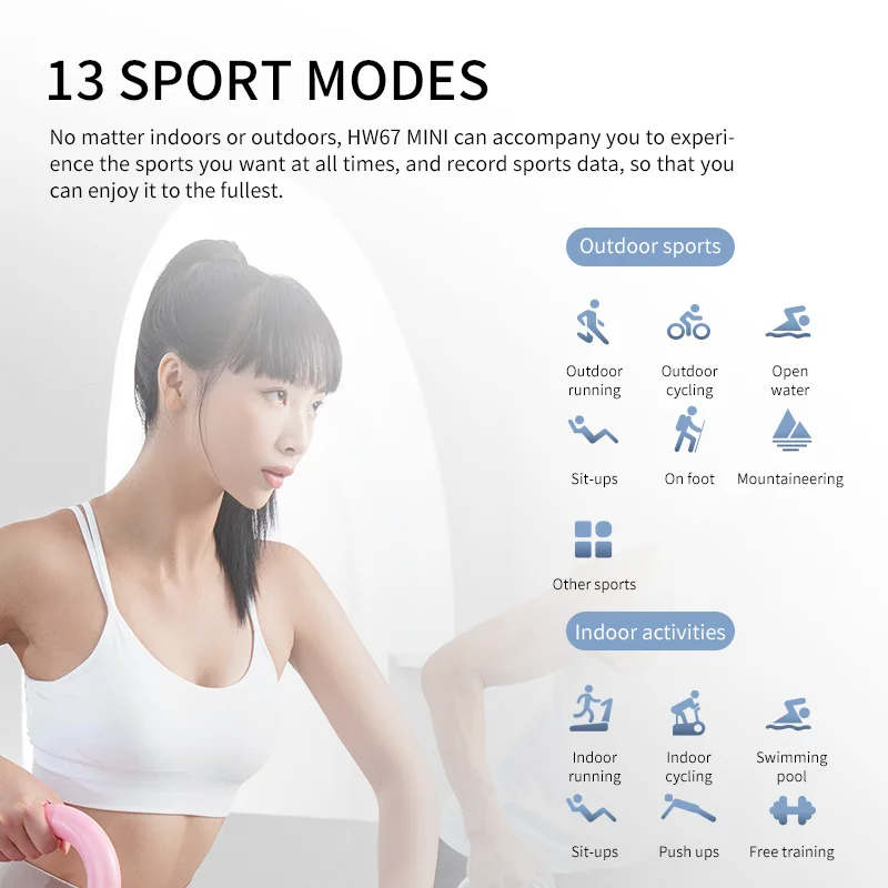 Смарт-часы HW67 для женщин миниатюрные водонепроницаемые фитнес-часы с поддержкой