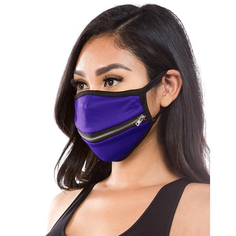 

1pcs Mask Disposable Face Mask Fashion Zip Masks Black Nonwove 3 Layer Mouth Mask Filter Anti Dust Halloween Cosplay Adult Masks