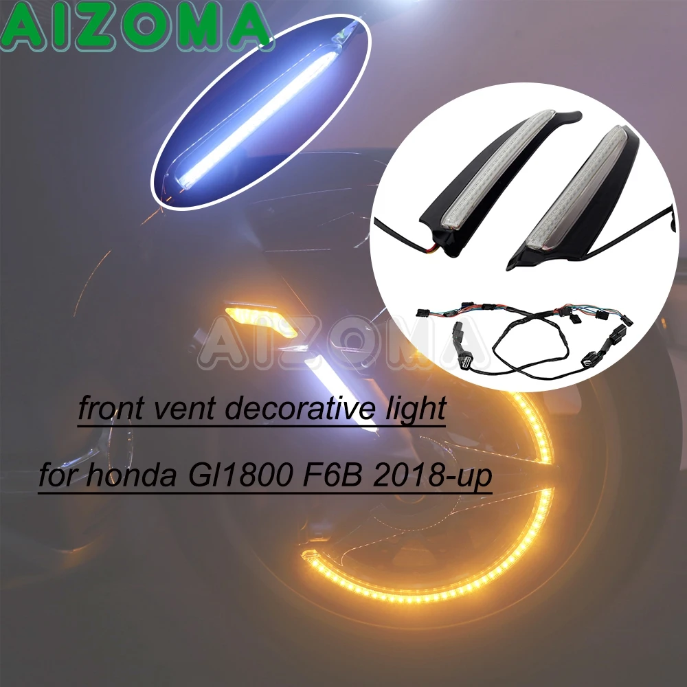 Motorcycle Front Lighted Vent Trim LED Turn Signals for Honda GL 1800 Gold Wing GL1800 F6B 2018-up Front Vent Decorative Light