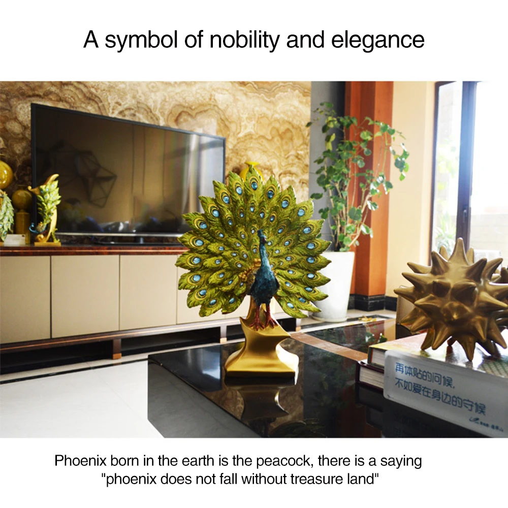 Павлиний открытый экран украшение из смолы парные изделия креативное