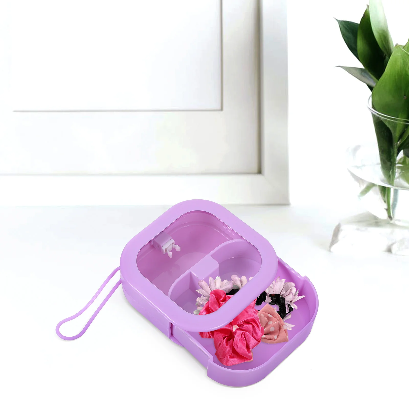 

Small Travel Hair Tie Organizer Box Portable Jewelry Organizer Travel Hair Accessory Organizer