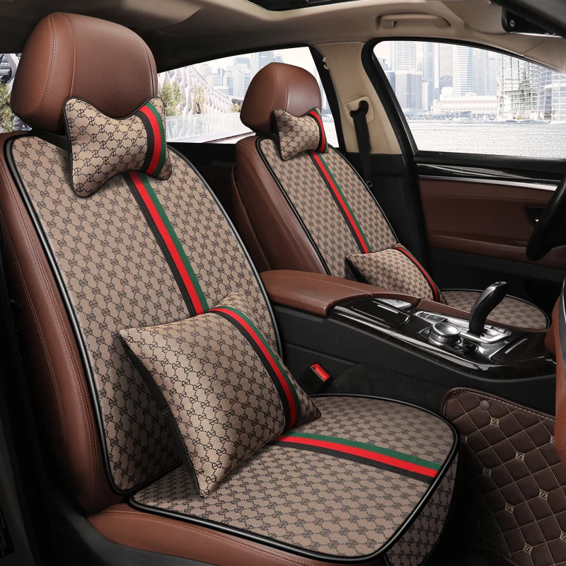 

2021 New Car Seat Mat Comfort Linen Special Seat Cover Four Seasons Universal Seat Cushion New Polyester Fiber Sitting Sleeve Cu