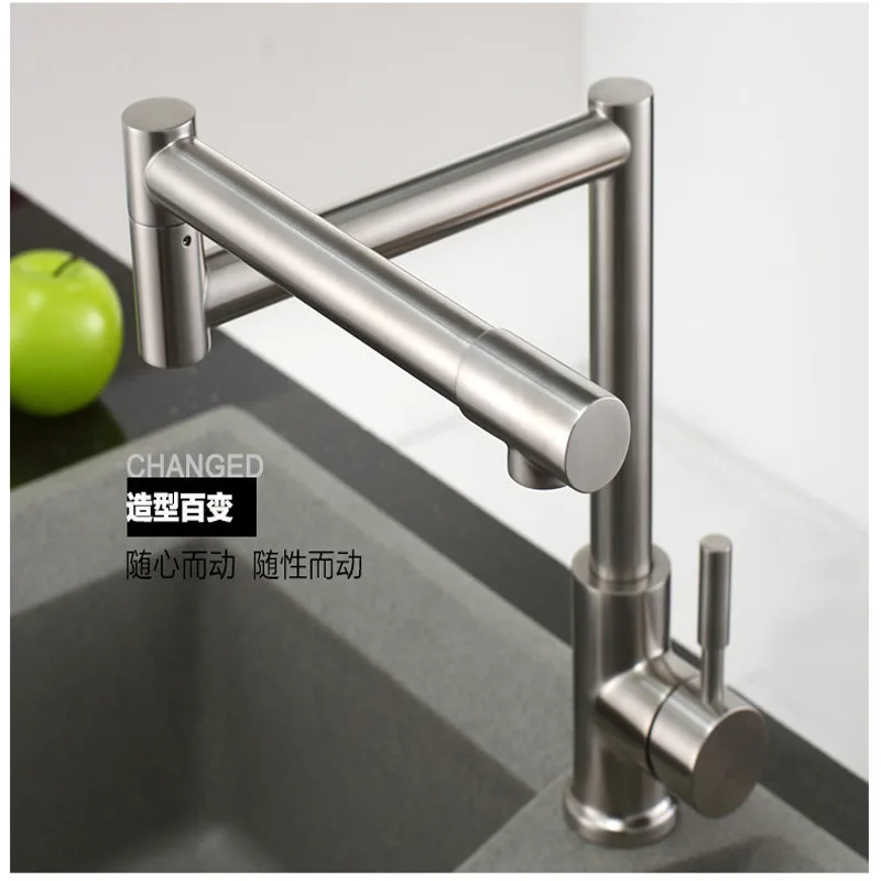 

and Rotating Faucet Drawing Wire 304 Stainless Degree Sink Sink Cold Extension Hot Foldable Water Steel 360 Kitchen