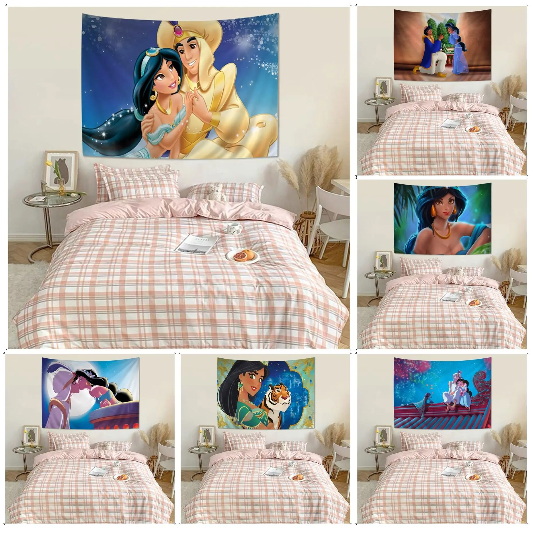 

Disney Aladdin Jasmine Princess Chart Tapestry Art Science Fiction Room Home Decor Wall Art Decor