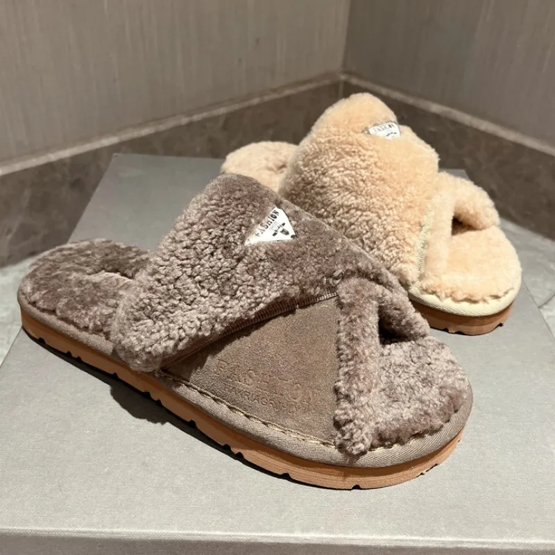 

Новинка 2023, ботинки на платформе с искусственным мехом и хлопком, теплые ботинки с коротким плюшем, повседневная домашняя обувь, зимние шлепанцы, модная обувь для прогулок