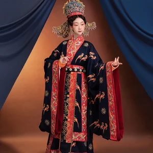 Customize Chinese Traditional Wedding Dress Women Hanfu Embroidery Bird Queen of China Song Dynasty Aesthetic Princess Costume