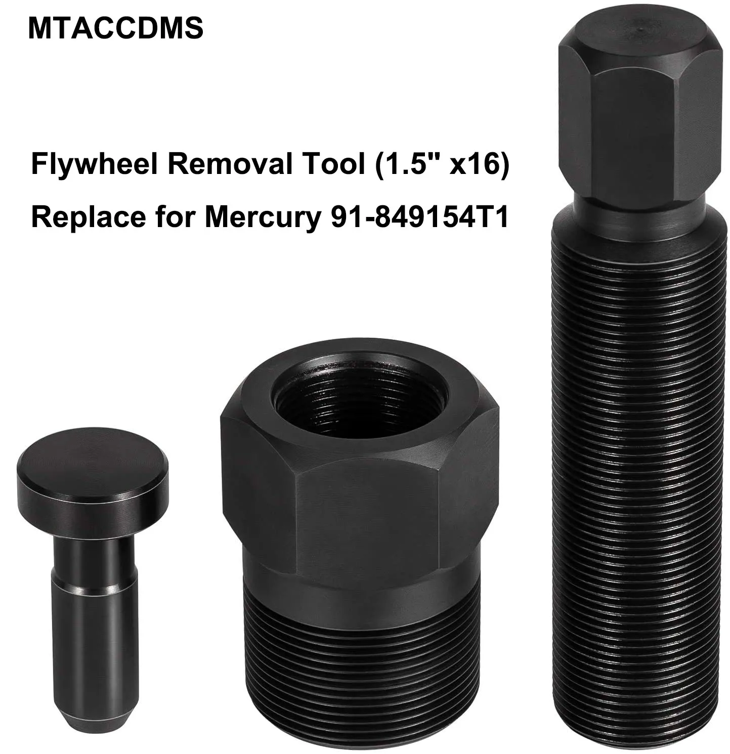 

MTACCDMS Black For Mercury 91-849154T1 For YB-06139 Yamaha Outboard (1.5" x16) Puller Flywheel Removal Tool