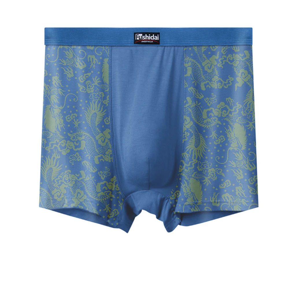 

Plus Size Men's Modal Boxer Briefs Totems Printed Men Boxer Shorts Home Short Pants For Elder Male Underpants Panties 3XL-7XL
