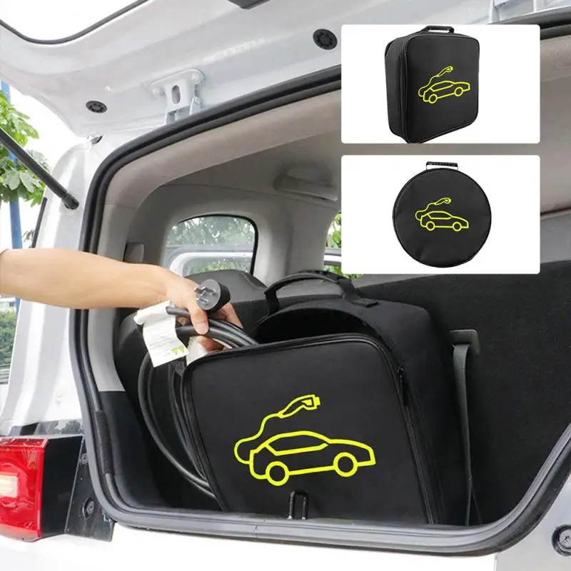 

Car Charging Cable Storage Bag Carry Bag For Electric Vehicle Charger Plugs Sockets Jumper Cables Equipment Container Storage