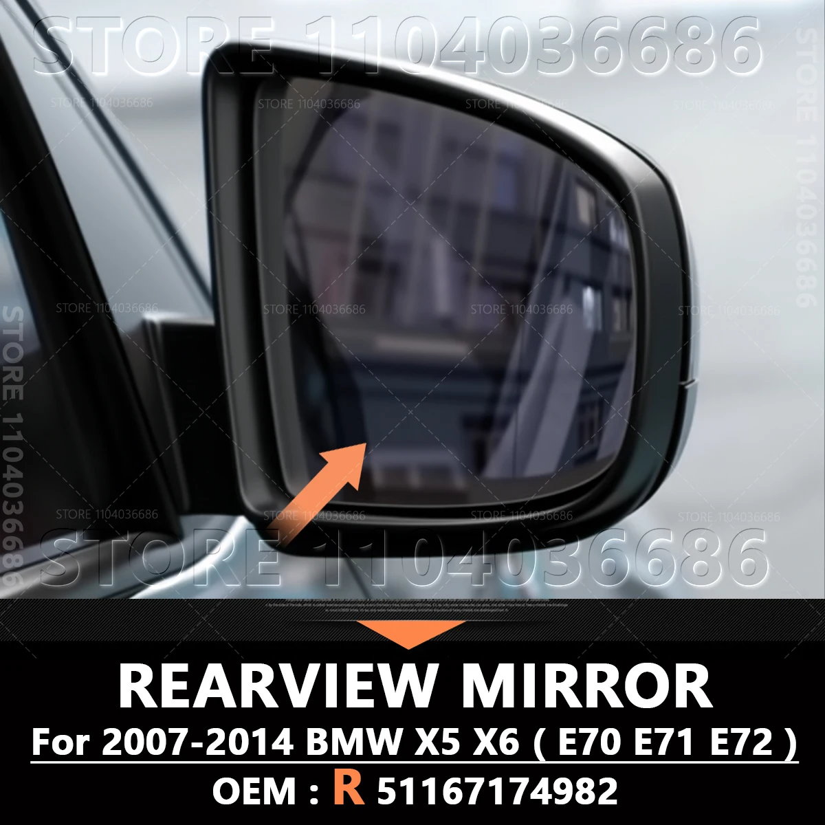 

Для 2007-2014 E70 E71 E72 BMW X5 X6 зеркало заднего вида с подогревом 51167174981 51167174982