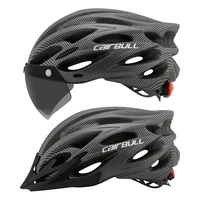 cairbull ultralight bicycle cycling safety helmet bicycle carry taillight helmet removable lens visor mountain road bike helmet
