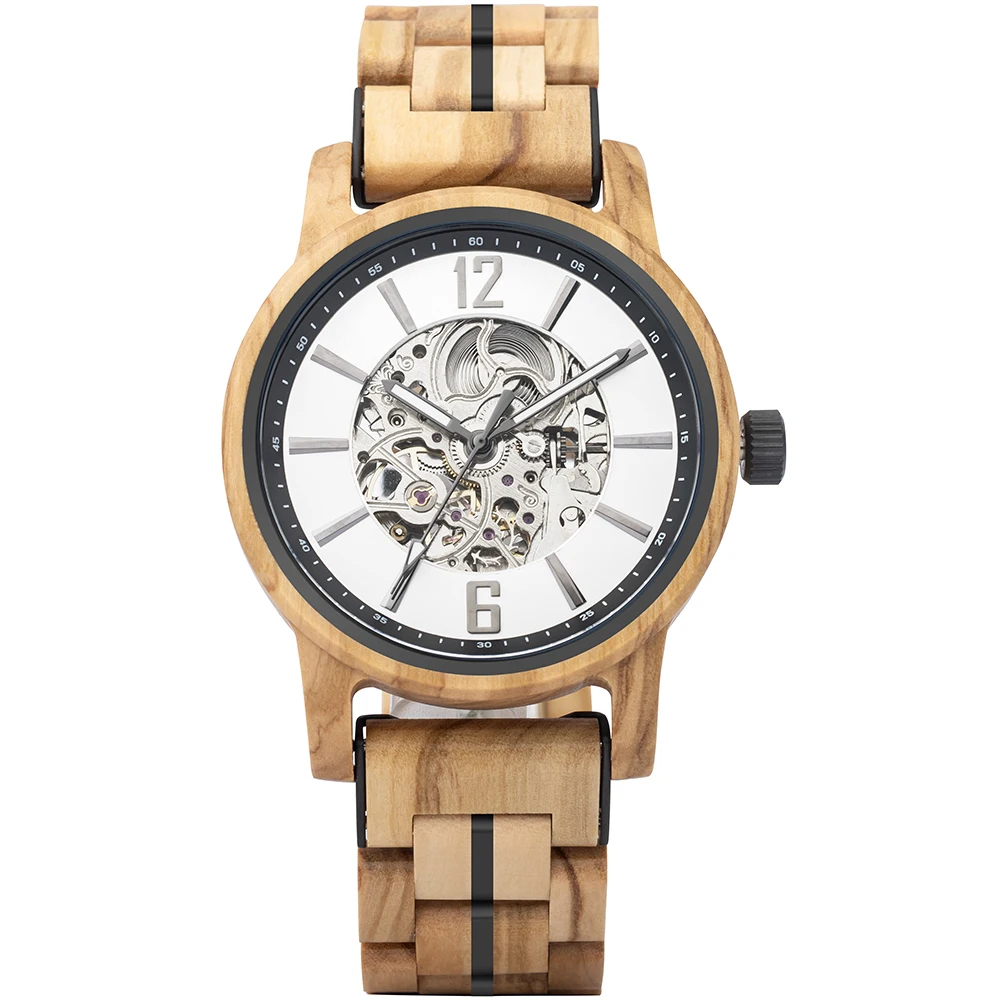 

Automatic Mechanical Watch BOBO BIRD Wooden Men New Top Luxury Wristwatch Fashion Luminous Clock Custom Logo Great Gift Box