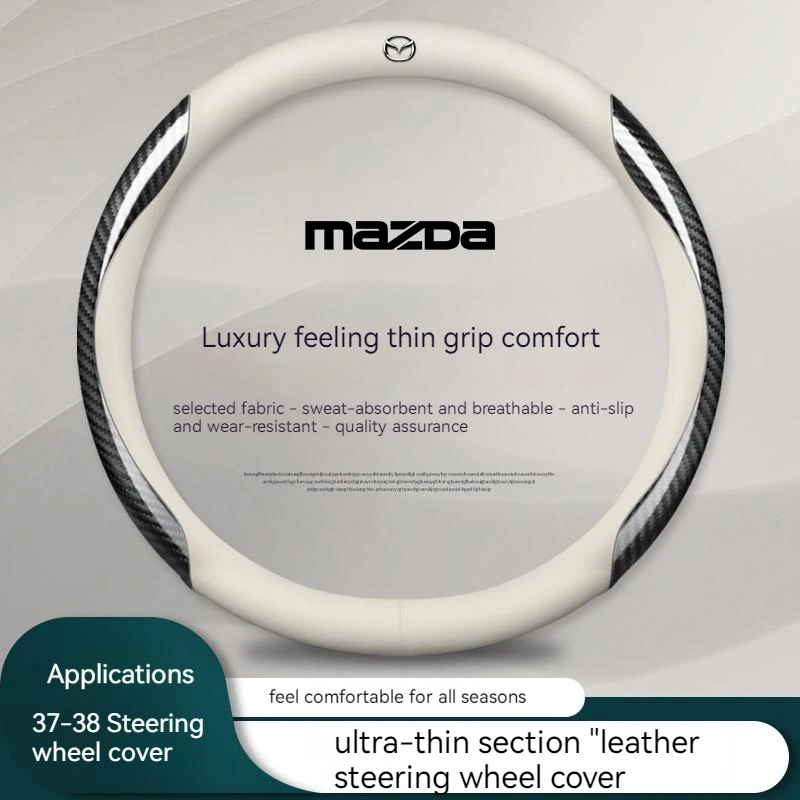 

Carbon Fiber Car Steering Wheel Cover Alcantara Leather for Mazda 2 3 5 6CX5 CX7 CX3 CX8 CX9 GJ BM BL Atenza Axela Accessories