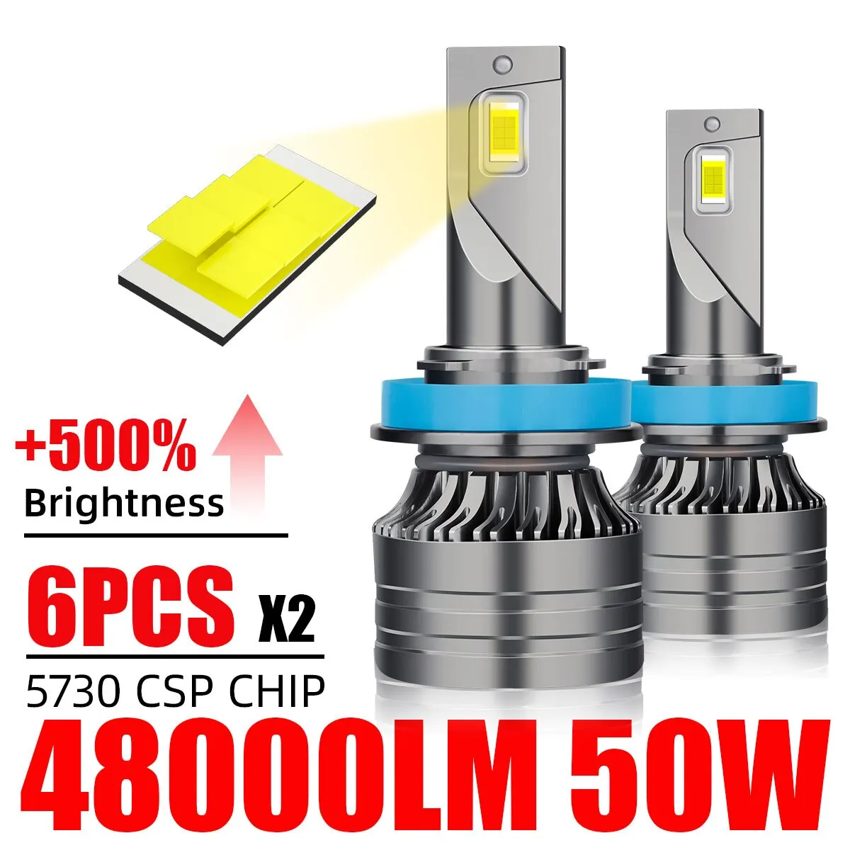 2pcs 50W H4 H7 LED Headlights 3570 CSP Chips 9005 9006 HB3 HB4 H8 H9 H11 H1 Car Lights Auto Fog Lamps 12v 6000K Universal
