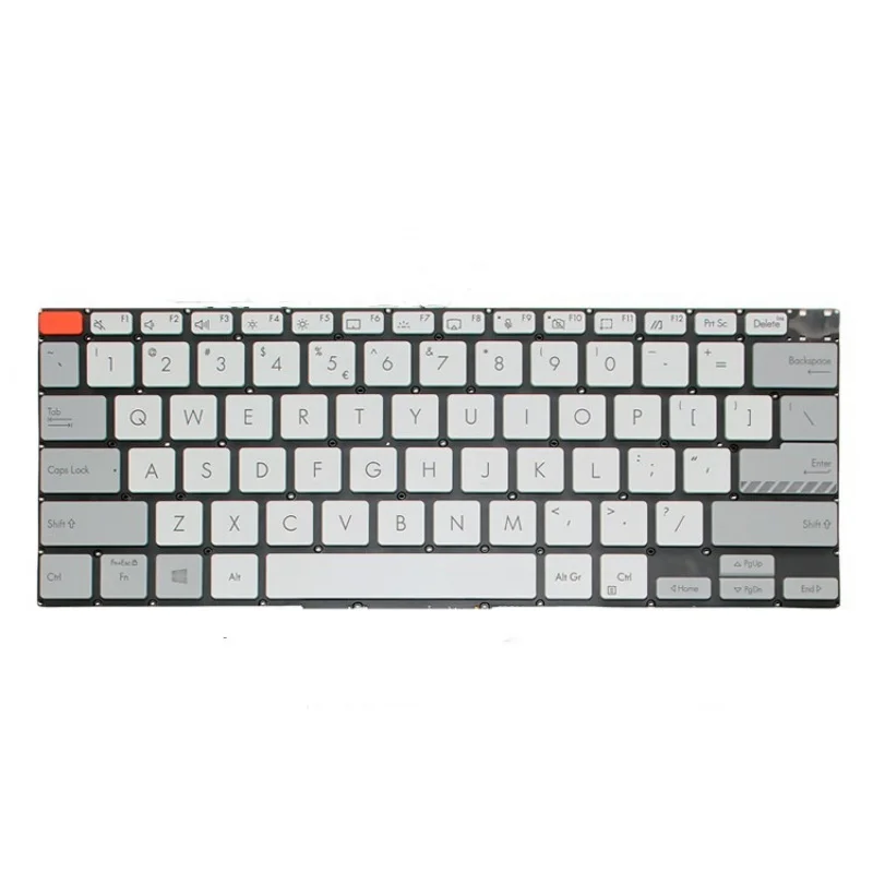 Фото Новая клавиатура YY+ для Asus X7400PC X7400PA Vivobook Pro 14X OLED, черная с серебристыми клавишами, раскладка US №2