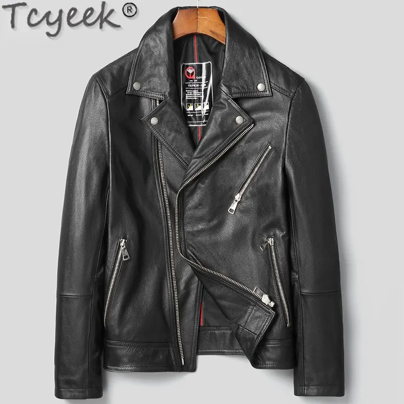 

Tcyeek Motocycle Male Jacket Spring Fall Clothes 100% Genuine Leather Man Jackets Fashion Thin Top Layer Cowhide Coats