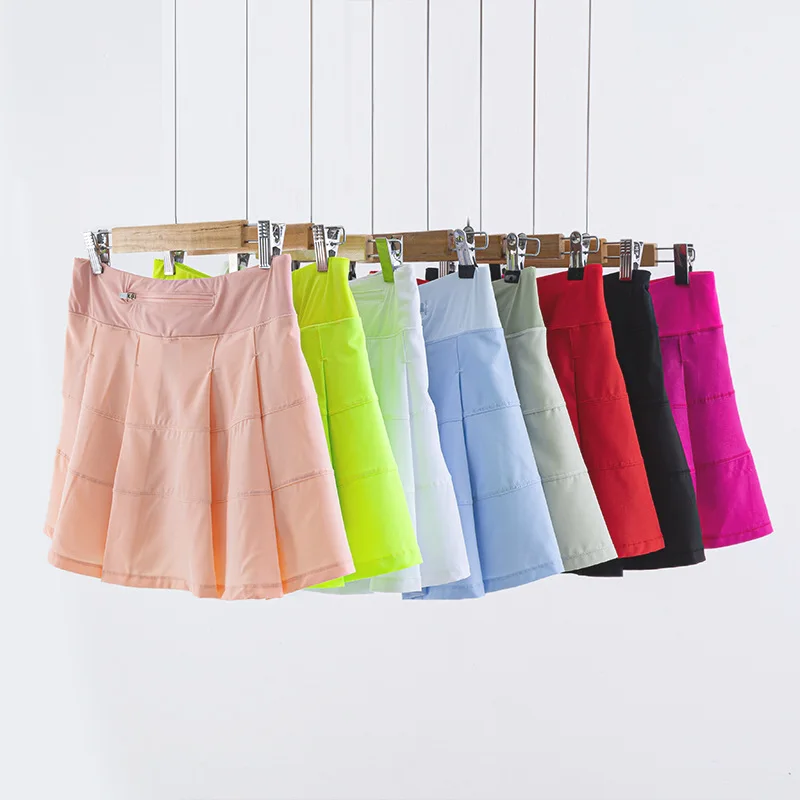 

LuluLemon Sports short skirt Pace Rival quick-drying pleated tennis skirt anti-exposure belt lining running fitness high waist