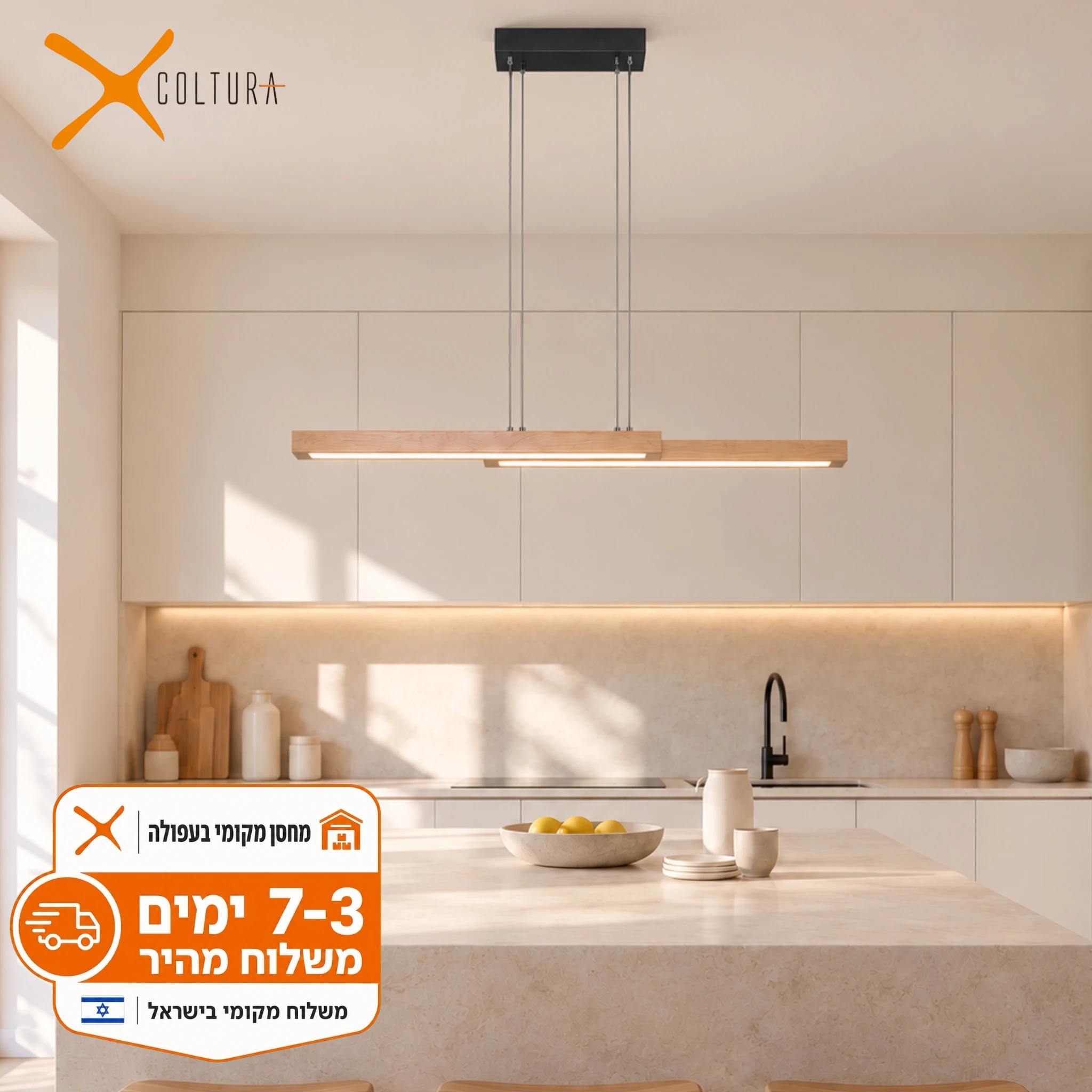 תמונת המוצר: מנורה תלויה מעץ אלון COLTURA