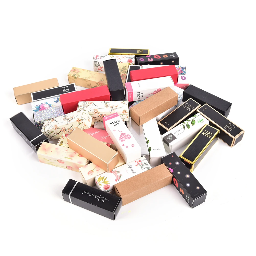 

10pcs/lot 25*25*88mm 5G 5ml Lip Balm Tube Packaging Carton Box Lipstick Tube DIY Packing box Colorful Kraft Paper Gift