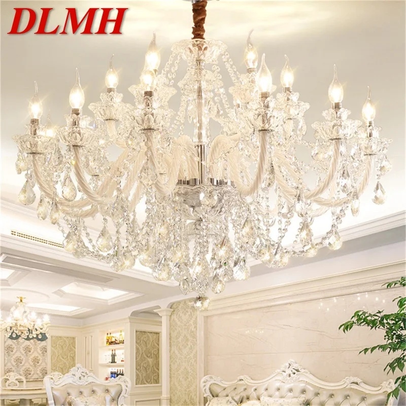 

DLMH Nordic Chandelier Lamps LED Luxury Candle Pendant Crystal Hanging Lights Modern Fixtures for Home Villa Hall